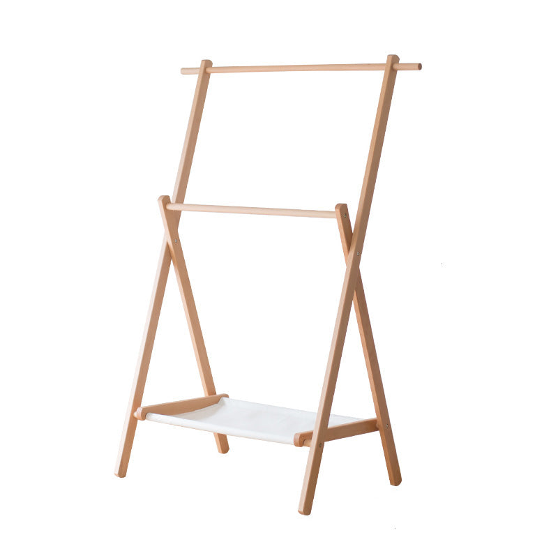 Contemporary Solid Wood Free Standing Coat Rack with Shelves