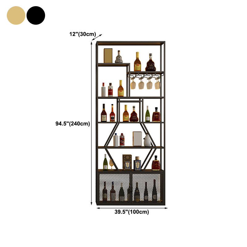 Glam Style Wine Bottle Rack Metal Wine Rack with Stemware Holder