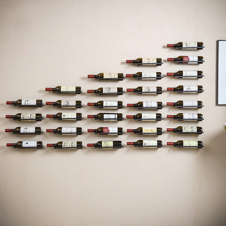 Glam Style Metal Wine Rack Decorative Rectangular Wall-mounted Wine Rack