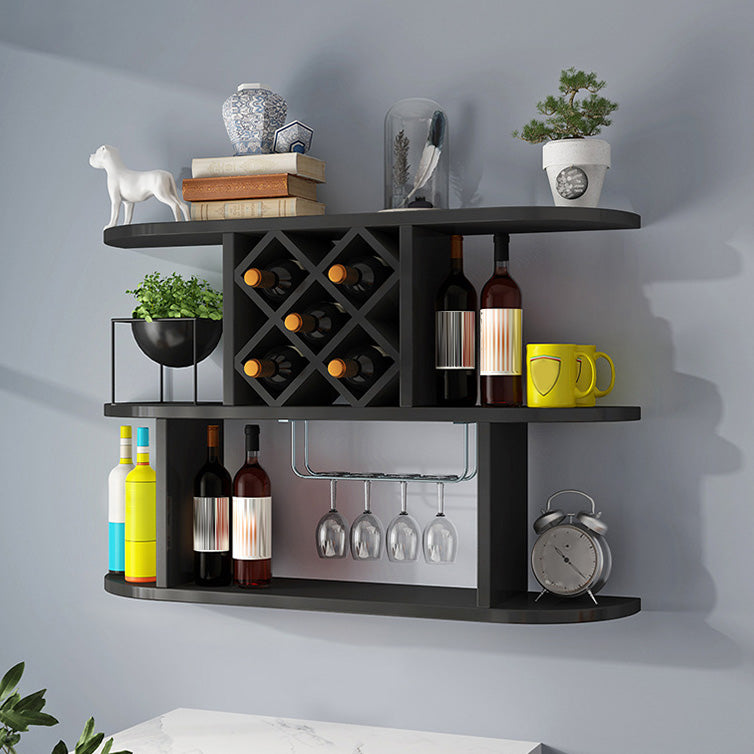 Wine Holder Rack Modern Wall Mounted Manufactured Wood for Kitchen