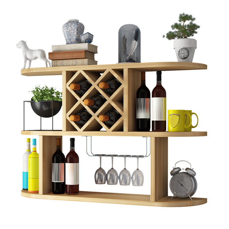 Wine Holder Rack Modern Wall Mounted Manufactured Wood for Kitchen