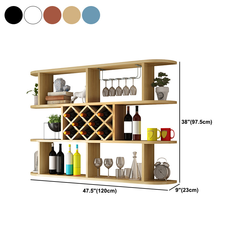 Wine Holder Rack Modern Wall Mounted Manufactured Wood for Kitchen