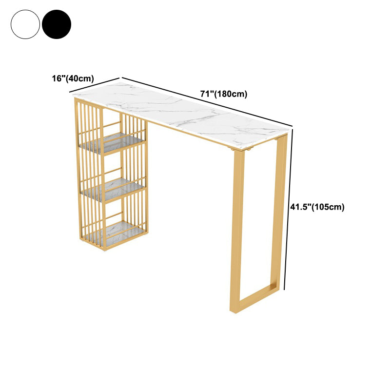 Nordic Glam Stone Bar Counter Table Metal Bar Counter Table for Home