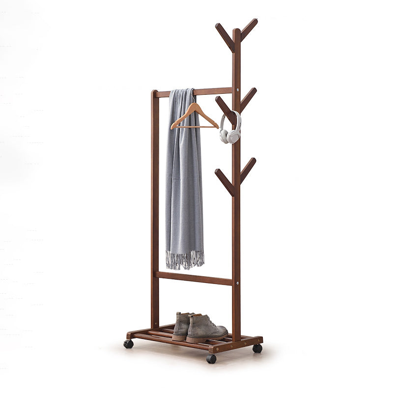 A Shelf Entryway Kit Hall Tree Hooks and Clothes Rail Engineered Wood Coat Hanger