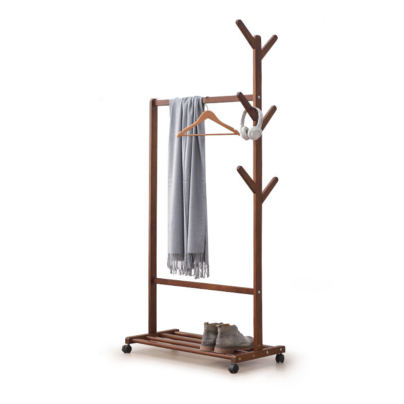 A Shelf Entryway Kit Hall Tree Hooks and Clothes Rail Engineered Wood Coat Hanger