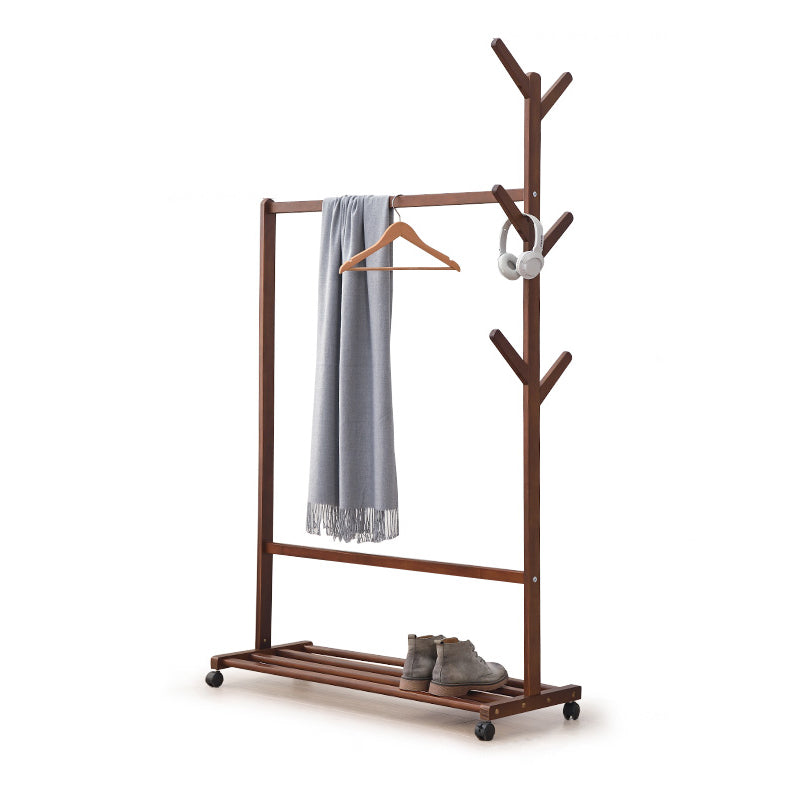 A Shelf Entryway Kit Hall Tree Hooks and Clothes Rail Engineered Wood Coat Hanger