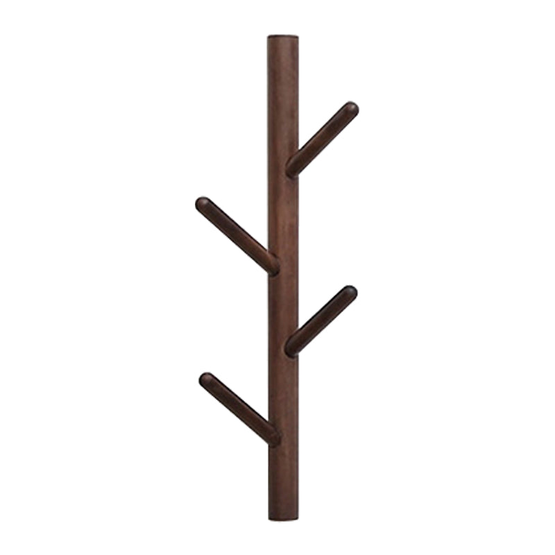 Wood Entry Hall Tree Wall-Mounted Hooks Modern Coat Hanger Coat Hanger