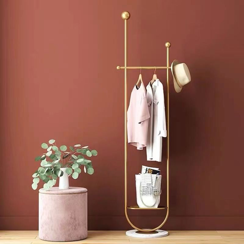 Metal Hall Stand Hooks Hanging Rail Entryway Kit Coat Rack with Shelf