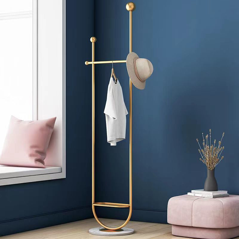 Metal Hall Stand Hooks Hanging Rail Entryway Kit Coat Rack with Shelf