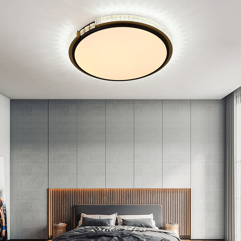 Modern Ceiling Light Round LED Flush Mount Light with Crystal for Living Room