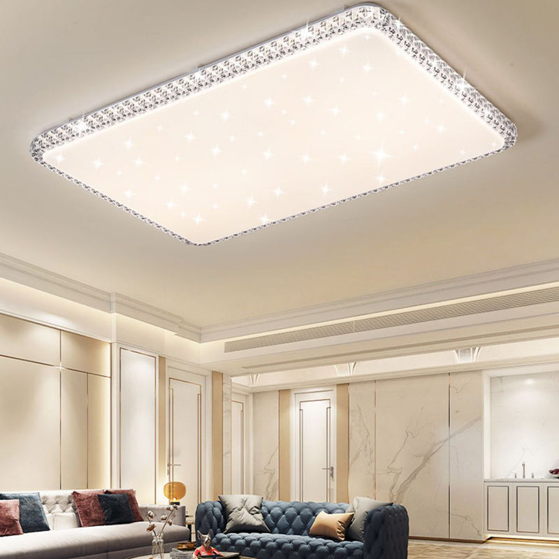 Contemporary Ceiling Light White LED Flush Mount Light for Living Room