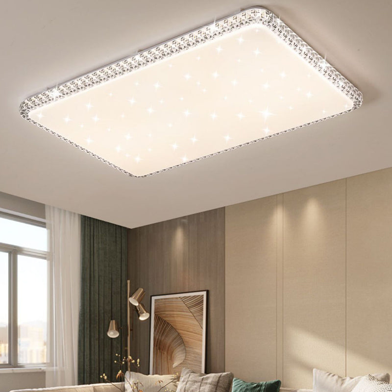 Contemporary Ceiling Light White LED Flush Mount Light for Living Room