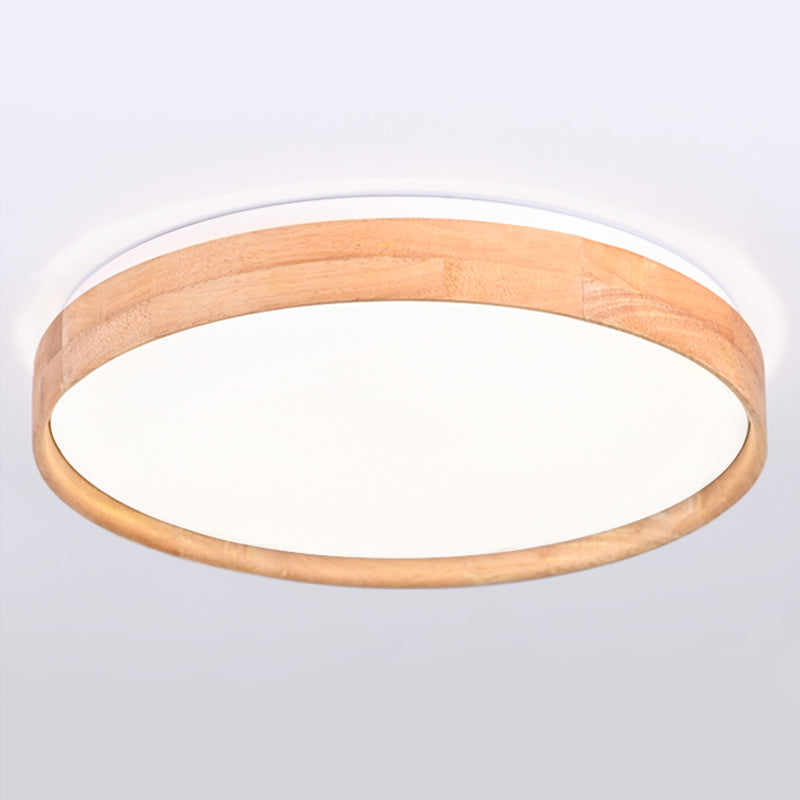 Wood Flush Light Modern Minimalist Style Flush Mount Light Fixtures for Living Room