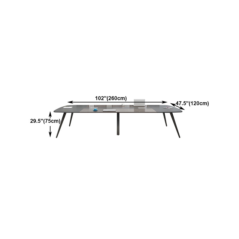 Modern Style Curved Desk Home Office Artificial Wood Writing Desk