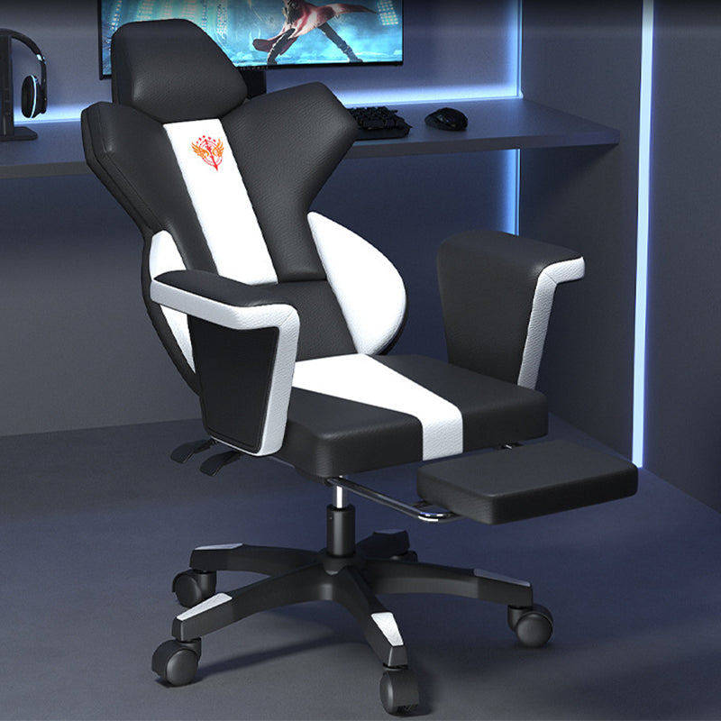 Modern Fixed Arm Desk Computer Chair High-Back Chair with Wheels