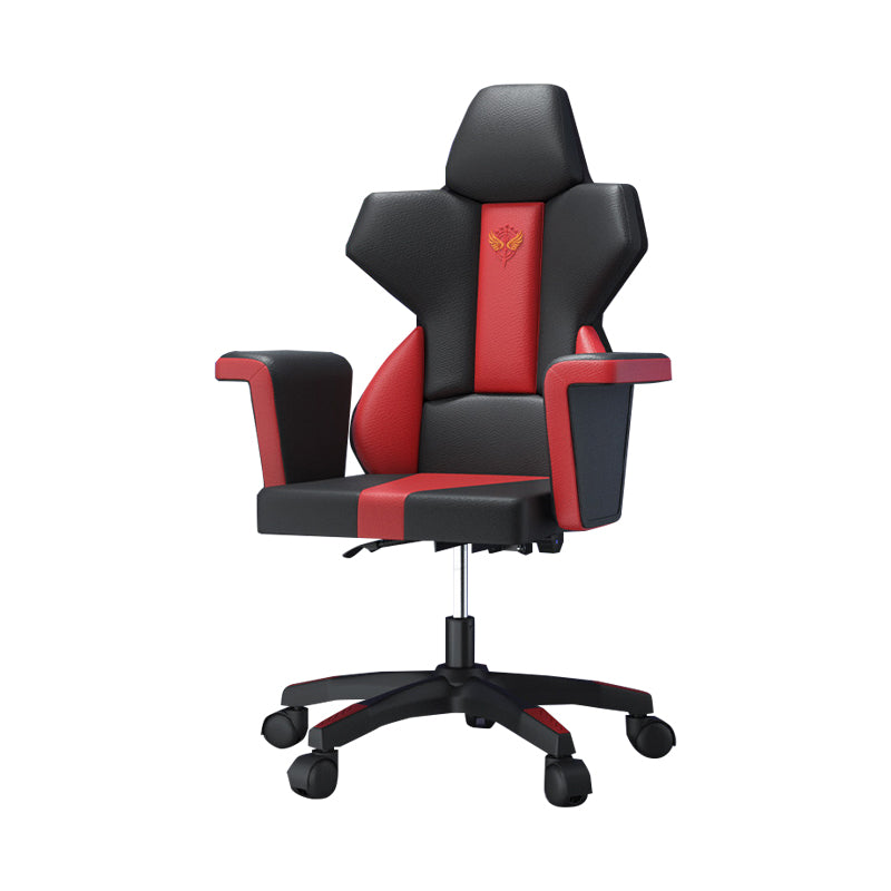 Modern Fixed Arm Desk Computer Chair High-Back Chair with Wheels