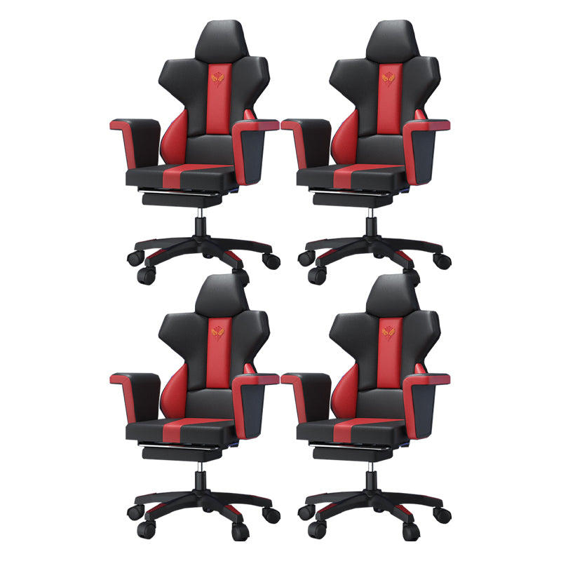 Modern Fixed Arm Desk Computer Chair High-Back Chair with Wheels