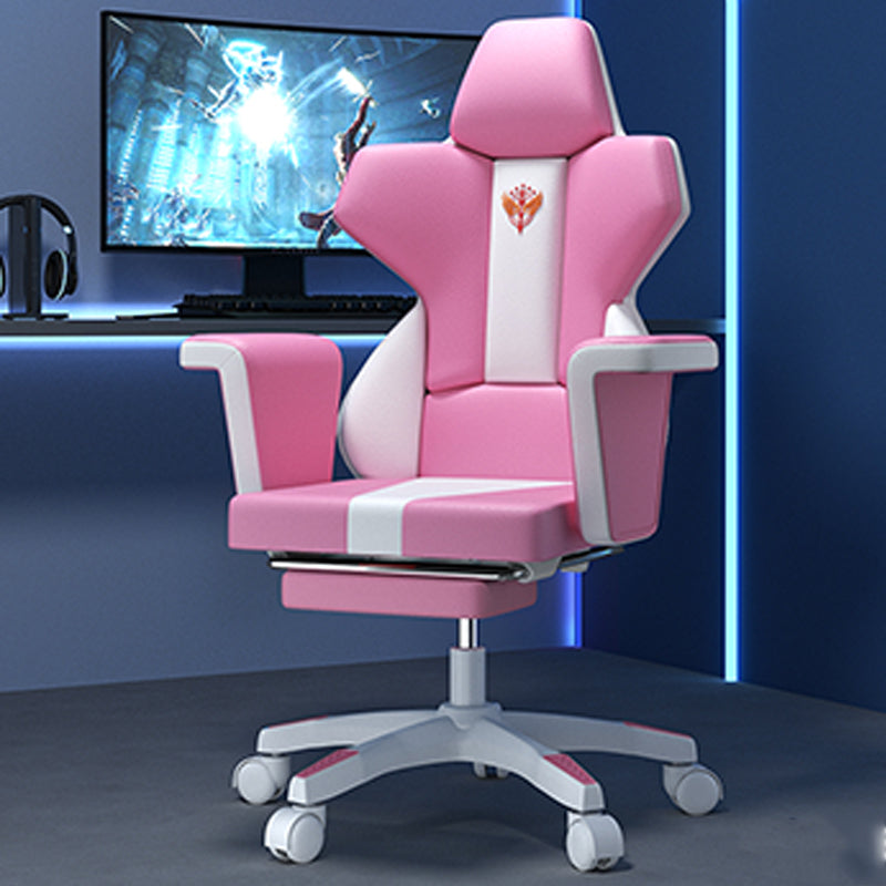 Modern Fixed Arm Desk Computer Chair High-Back Chair with Wheels