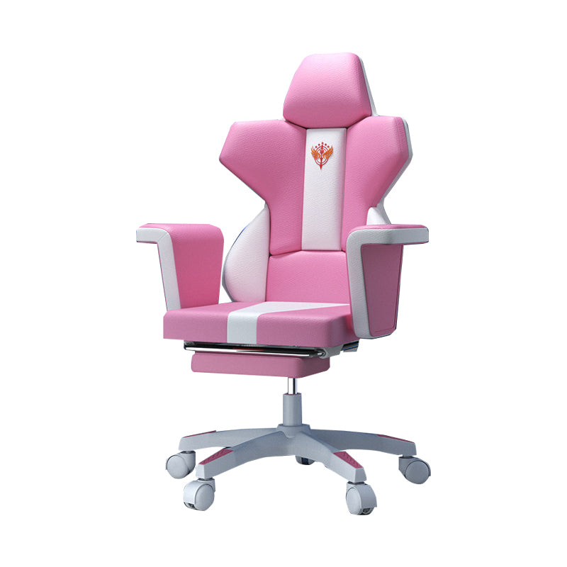 Modern Fixed Arm Desk Computer Chair High-Back Chair with Wheels