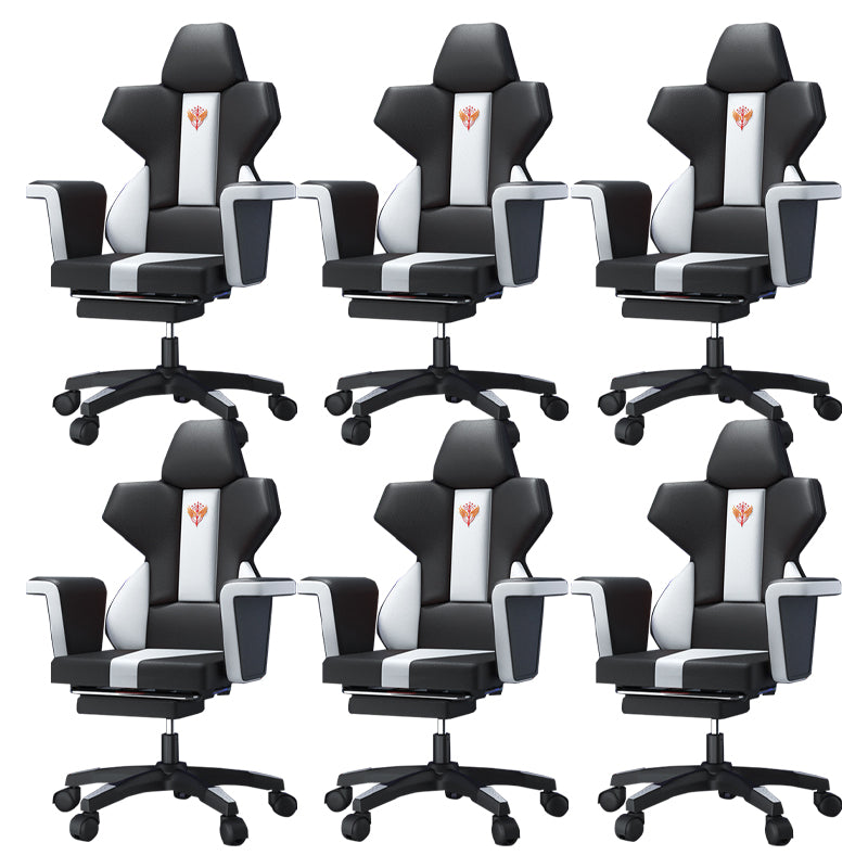 Modern Fixed Arm Desk Computer Chair High-Back Chair with Wheels