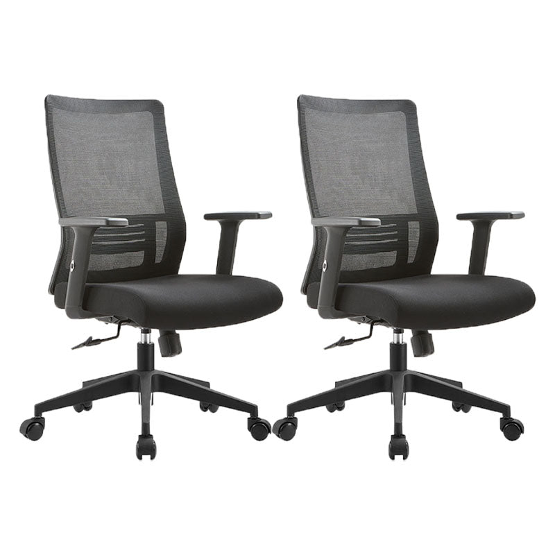 Modern Mesh Computer Chair Mid Back Chair with Wheels No Distressing