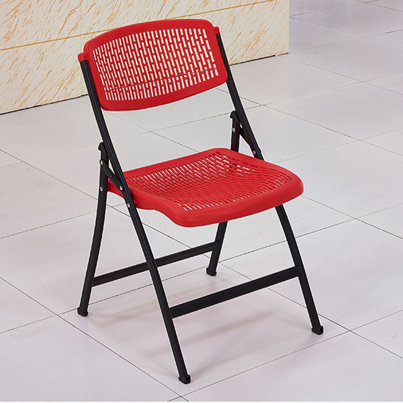 Contemporary Metal Legs Plastic Chair Armless Mid-Back Task Chair