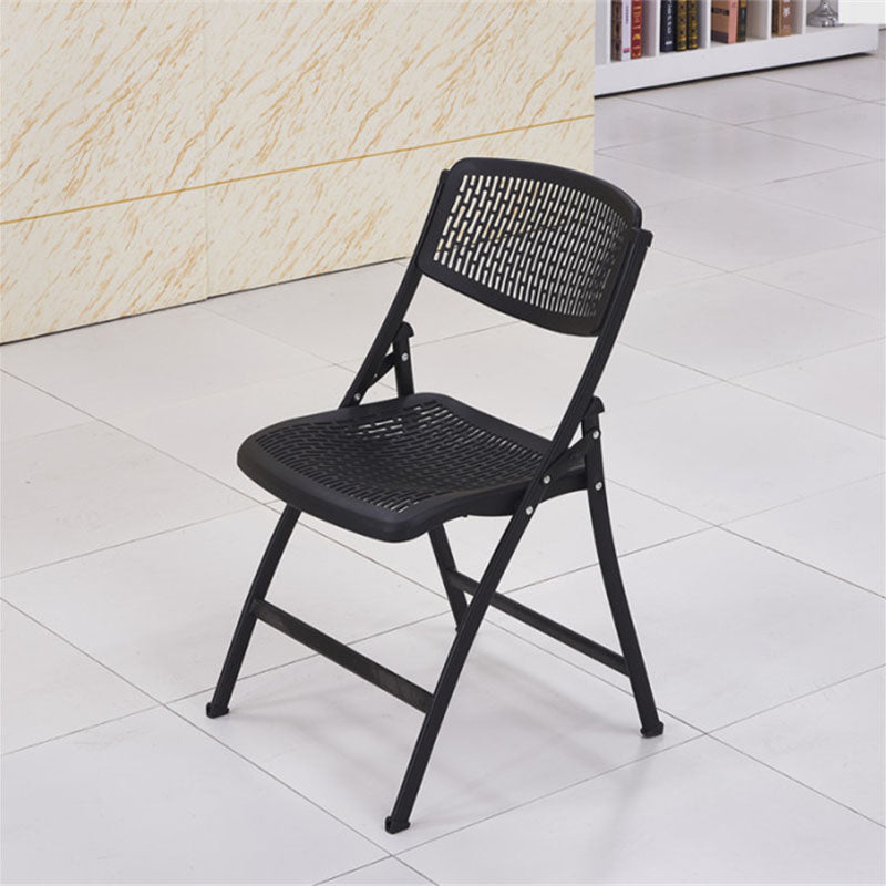 Contemporary Metal Legs Plastic Chair Armless Mid-Back Task Chair