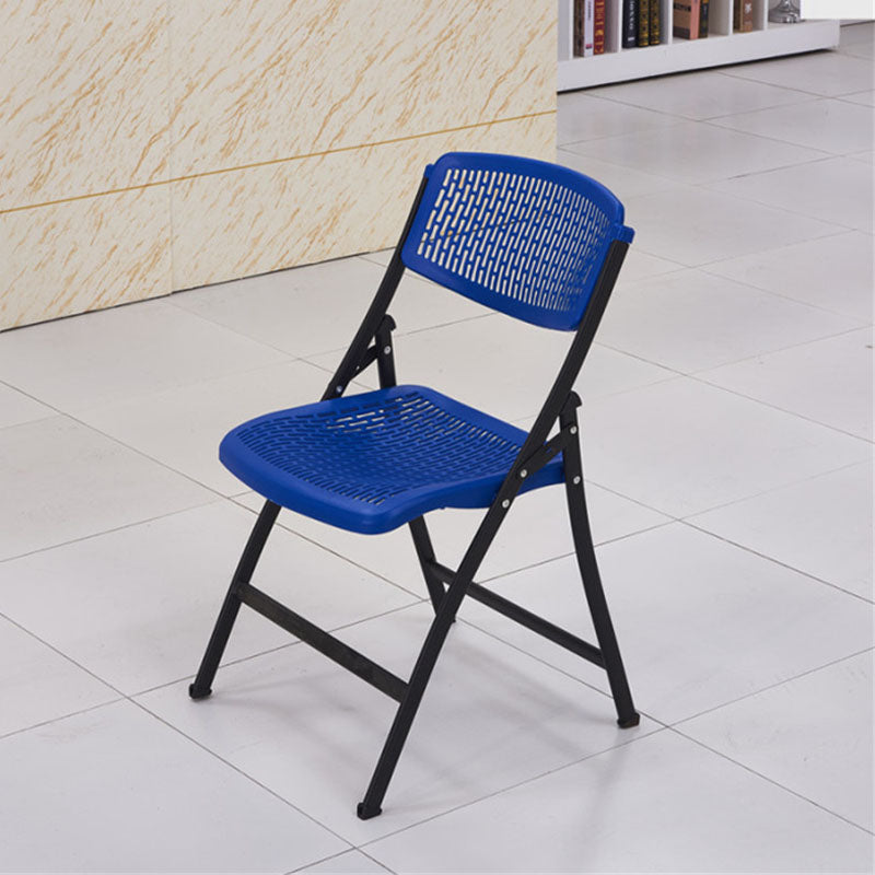 Contemporary Metal Legs Plastic Chair Armless Mid-Back Task Chair