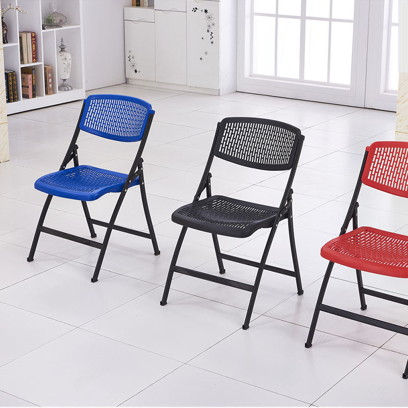 Contemporary Metal Legs Plastic Chair Armless Mid-Back Task Chair