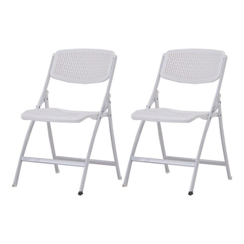 Contemporary Metal Legs Plastic Chair Armless Mid-Back Task Chair