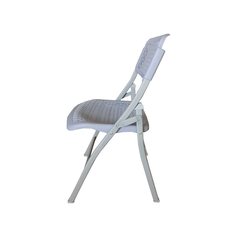 Contemporary Metal Legs Plastic Chair Armless Mid-Back Task Chair