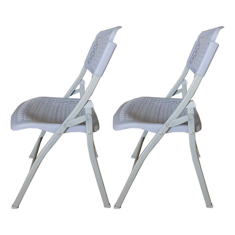 Contemporary Metal Legs Plastic Chair Armless Mid-Back Task Chair