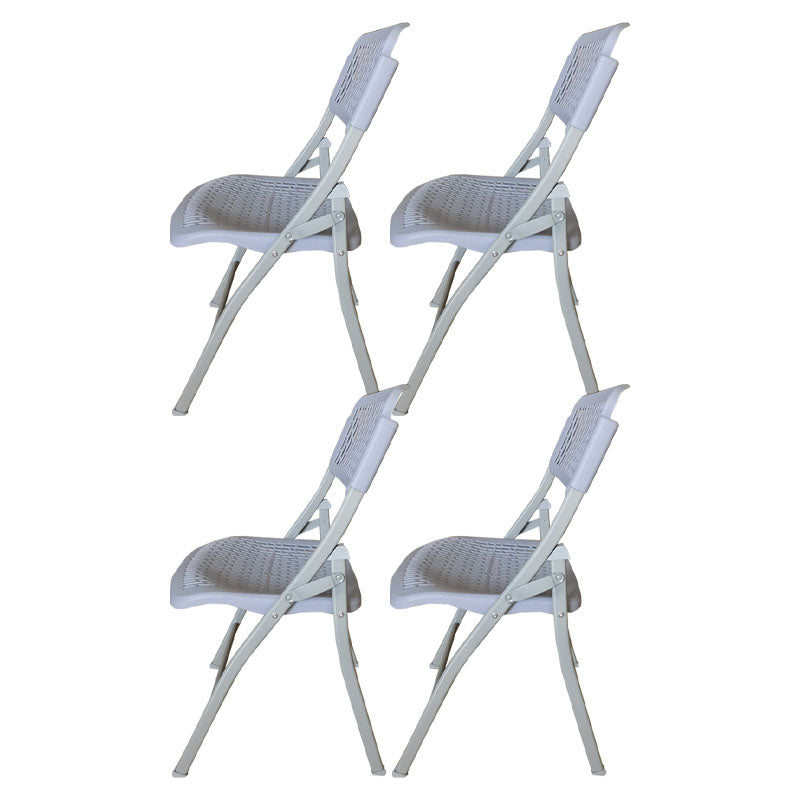 Contemporary Metal Legs Plastic Chair Armless Mid-Back Task Chair