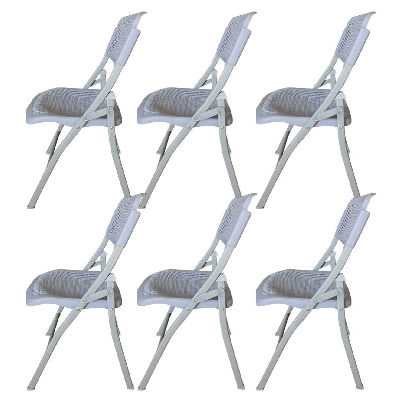 Contemporary Metal Legs Plastic Chair Armless Mid-Back Task Chair