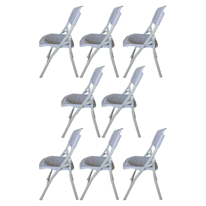 Contemporary Metal Legs Plastic Chair Armless Mid-Back Task Chair