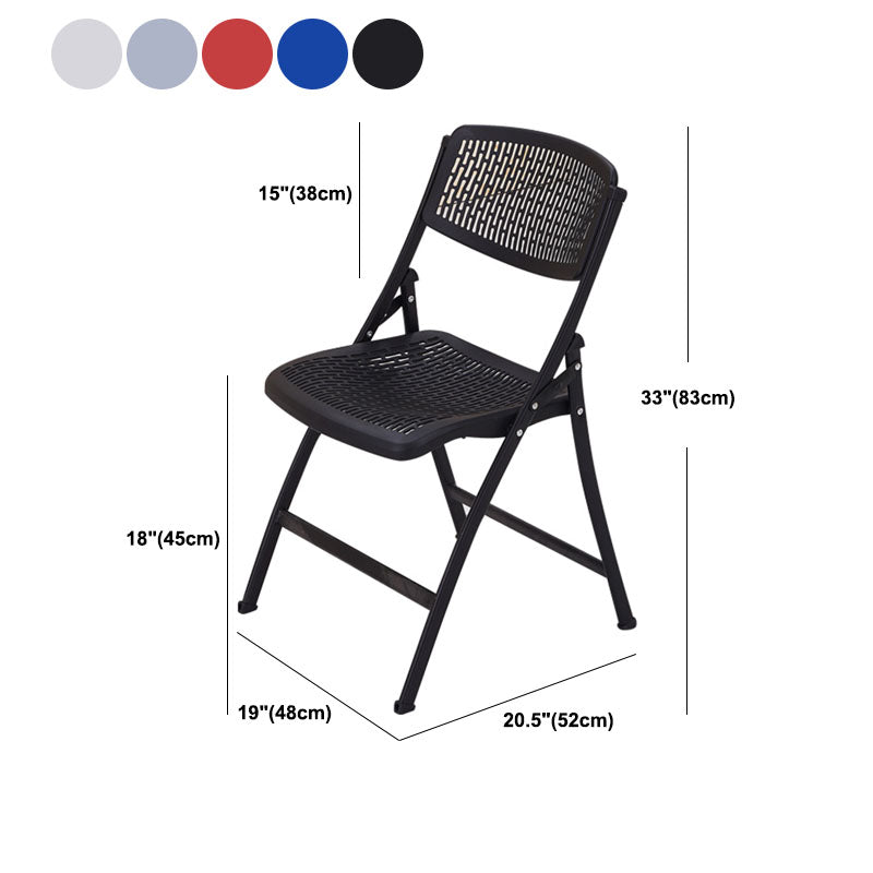 Contemporary Metal Legs Plastic Chair Armless Mid-Back Task Chair