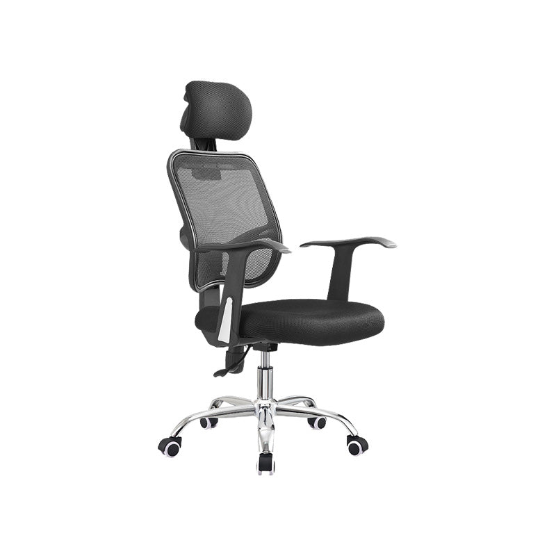 Modern Swivel Wheels Desk Chair Fixed Arms Tilt Mechanism Office Chair