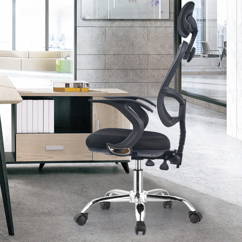 Modern Swivel Wheels Desk Chair Fixed Arms Tilt Mechanism Office Chair