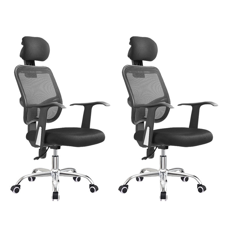 Modern Swivel Wheels Desk Chair Fixed Arms Tilt Mechanism Office Chair