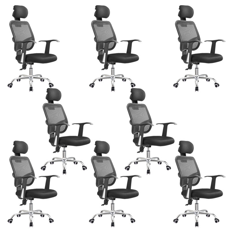 Modern Swivel Wheels Desk Chair Fixed Arms Tilt Mechanism Office Chair