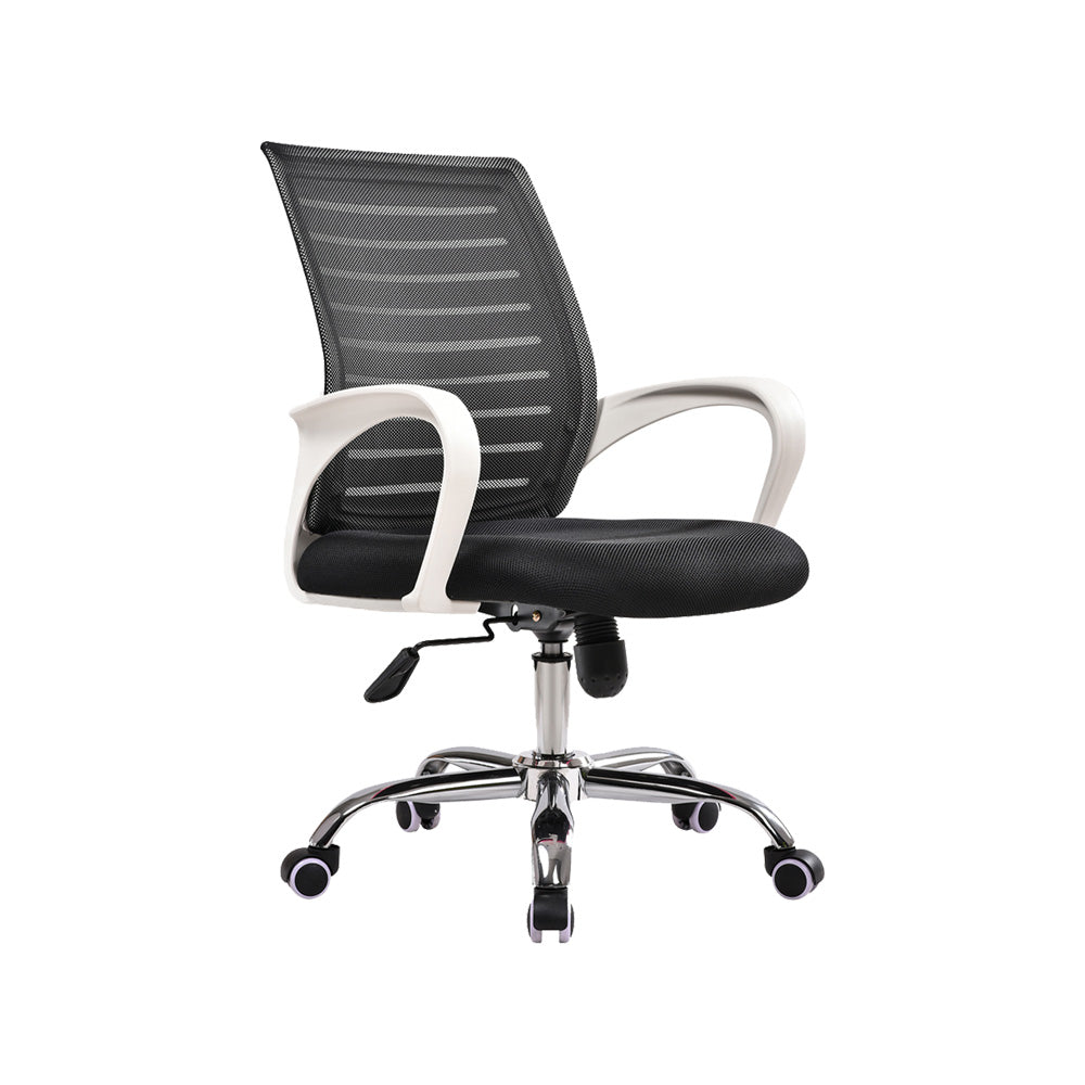 Steel Fixed Arms Office Chair Modern Height-adjustable Office Chair