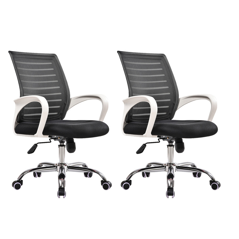 Steel Fixed Arms Office Chair Modern Height-adjustable Office Chair