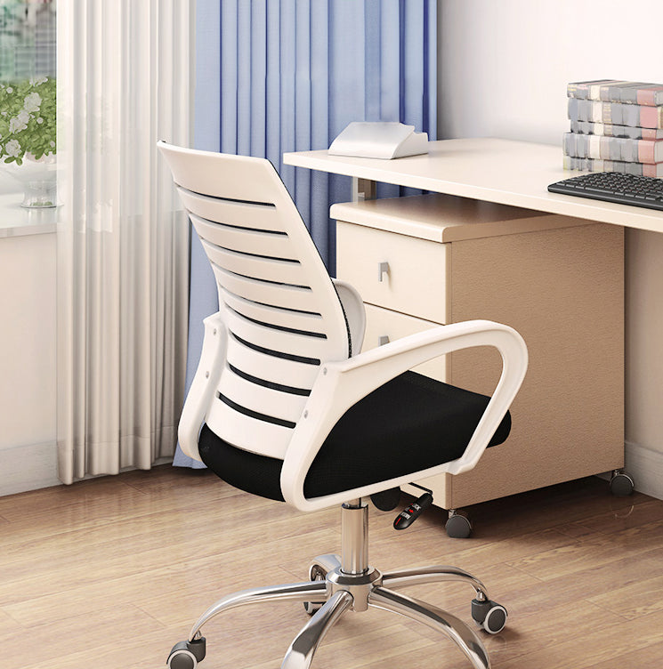 Steel Fixed Arms Office Chair Modern Height-adjustable Office Chair