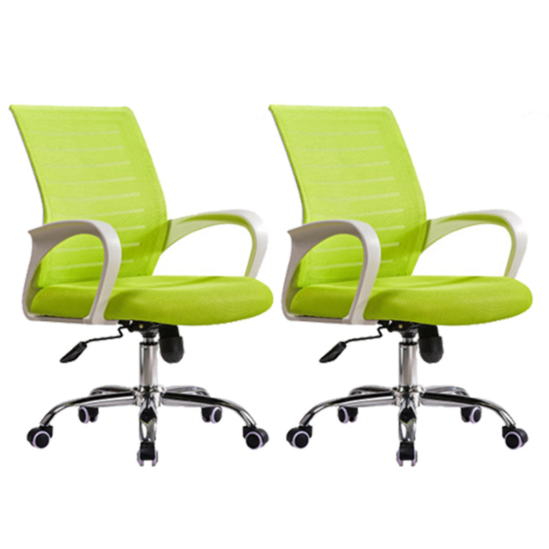 Steel Fixed Arms Office Chair Modern Height-adjustable Office Chair