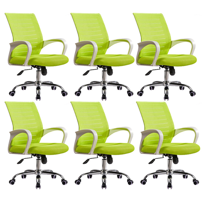 Steel Fixed Arms Office Chair Modern Height-adjustable Office Chair