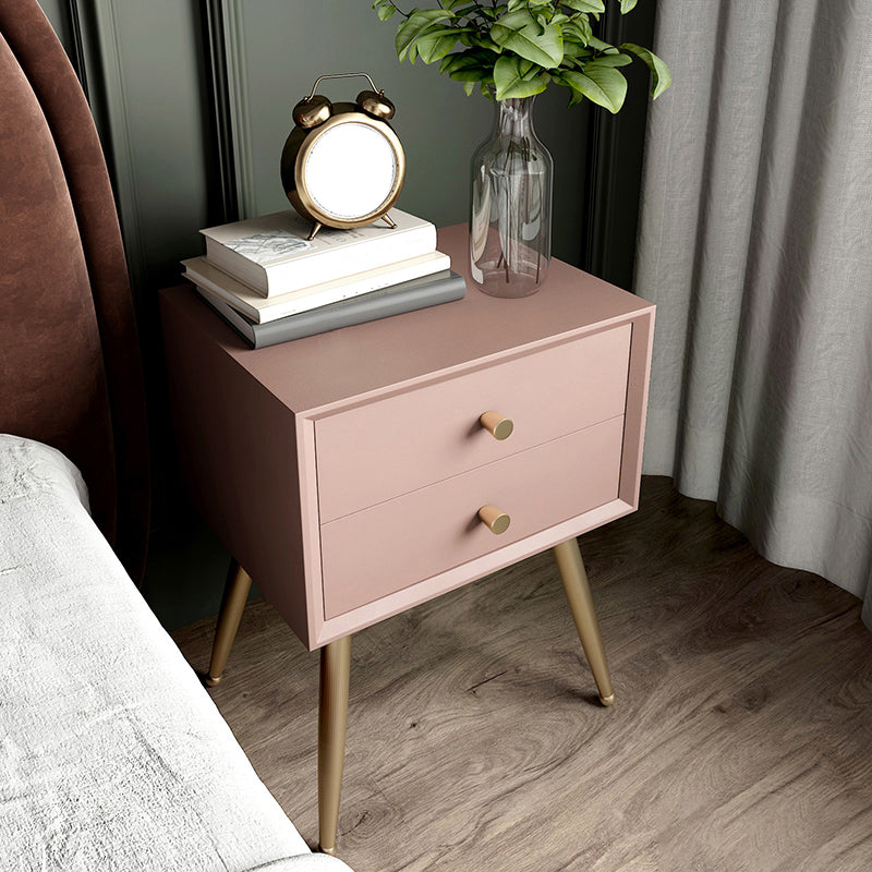 Glam Imitation Wood Nightstand Drawer Storage Legs Included Bed Nightstand