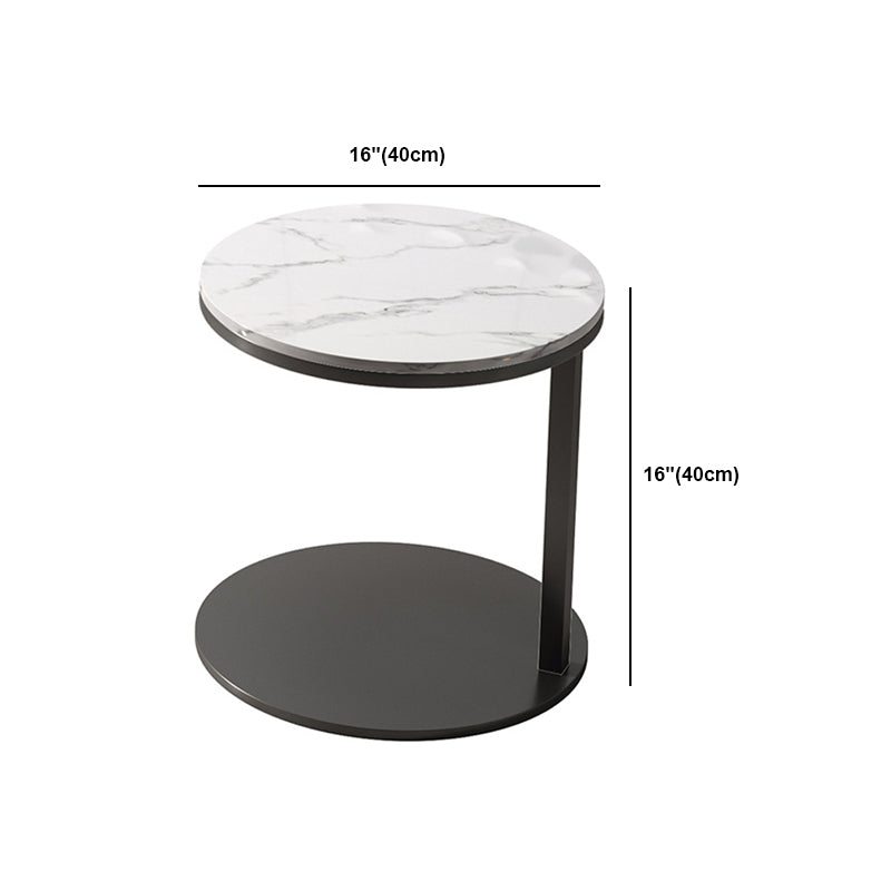 18 Inch Tall Night Table Open Storage Metal 1-Shelf Nightstand with Legs