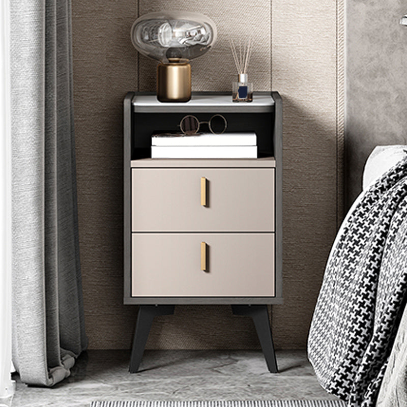 Stone Top Nightstand Modern Open Stoarge Drawer Legs Included Bed Nightstand