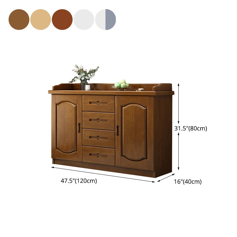 16" D Solid Wood Combo Dresser Bedroom Storage Chest Dresser with Drawers and Doors