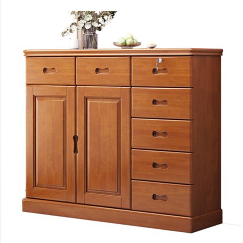 16" D Solid Wood Combo Dresser Modern Storage Chest Dresser with Drawers and Doors